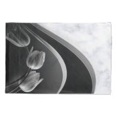 ホワイトマーブル抽象芸術チューリップ 枕カバー (裏面)