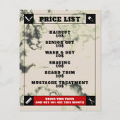 ホワイトマーブル枠理容師スタイルフライヤー チラシ (裏面)