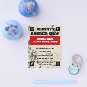 ホワイトマーブル枠理容師スタイルフライヤー チラシ (シングル)