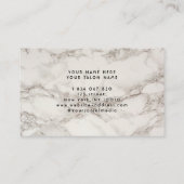 ホワイトマーブル爪、 ネイル 名刺 (裏面)