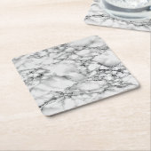 ホワイトマーブル紙コースター スクエアペーパーコースター (アングル)