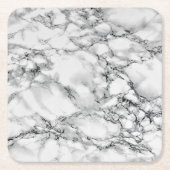 ホワイトマーブル紙コースター スクエアペーパーコースター (正面)