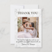 ホワイトマーブル結婚ズ サンキューカード (正面)