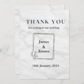 ホワイトマーブル結婚ズ サンキューカード (正面/裏面)