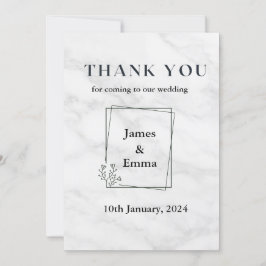 ホワイトマーブル結婚ズ サンキューカード