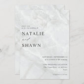 ホワイトマーブル結婚ズ 招待状 (正面/裏面)