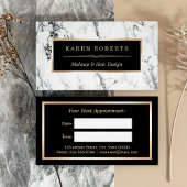 ホワイトマーブル美しいサロンヘアドレッサーアポイントメント 予約カード