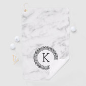 ホワイトマーブル華美サークルモノグラム ゴルフタオル (インサイチュ)