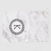 ホワイトマーブル華美サークルモノグラム ゴルフタオル (横)
