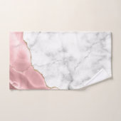 ホワイトマーブル赤面ピンクアゲート金ゴールドグリッター ハンドタオル (ハンドタオル)