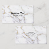 ホワイトマーブル金ゴールドグリッターパーソナライズされた 名刺 (正面/裏面)