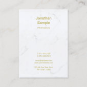 ホワイトマーブル金ゴールドスクリプトラグジュアリーテンプレート モダン 名刺 (裏面)