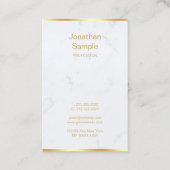 ホワイトマーブル金ゴールド手書きスクリプトシックモダン 名刺 (裏面)