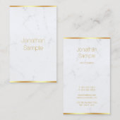 ホワイトマーブル金ゴールド文字モダンプロフェッショナルエレガント 名刺 (正面/裏面)