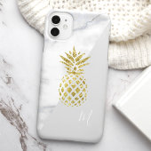 ホワイトマーブル ゴールド パイナップル モノグラム Case-Mate iPhoneケース