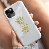 ホワイトマーブル ゴールド パイナップル モノグラム Case-Mate iPhoneケース