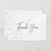 ホワイトマーブル シンプル サンキューカード (正面/裏面)