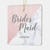 ホワイトマーブル&バラ金ゴールドグリッター花嫁 セラミックオーナメント (左)