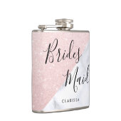 ホワイトマーブル&バラ金ゴールドグリッター花嫁 フラスク (右)