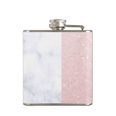 ホワイトマーブル&バラ金ゴールドグリッター花嫁 フラスク (裏面)