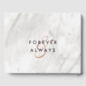 ホワイトマーブル&バラ金ゴールドモダンズ結婚モノグラム ゲストブック (裏面)