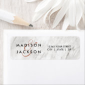 ホワイトマーブル&バラ金ゴールド結婚ズ差出人住所 ラベル (インサイチュ)