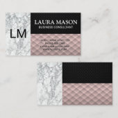 ホワイトマーブル |ブラックメッシュ |ピンクタイリング 名刺 (正面/裏面)