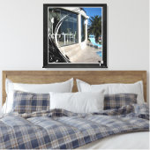 ホワイトマーブル – ブラック抽象芸術フィリーグリー キャンバスプリント (インサイチュ (寝室))