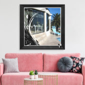 ホワイトマーブル – ブラック抽象芸術フィリーグリー キャンバスプリント (インサイチュ (リビング))