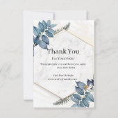 ホワイトマーブル モダン サンキューカード (正面)