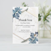 ホワイトマーブル モダン サンキューカード (スタンド正面)