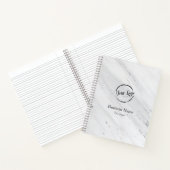 ホワイトマーブル、ロゴ、ビジネス名Webサイトプロモーション ノートブック (内部)