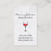 ホワイトマーブル |ワインのステイングラス 名刺 (裏面)