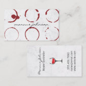 ホワイトマーブル |ワインのステイングラス 名刺 (正面/裏面)