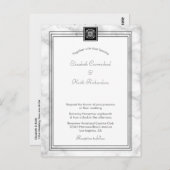 ホワイトマーブル 全てが１つになった  招待状 RSVP l ウェブサイト (正面/裏面)