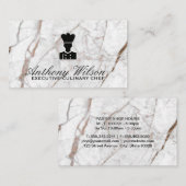 ホワイトマーブル |料理長 名刺 (正面/裏面)