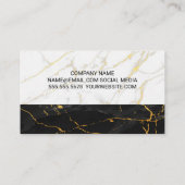 ホワイトマーブル |黒い金ゴールド大理石 名刺 (裏面)