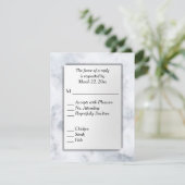 ホワイトマーブルRSVPとメニュー選択 出欠カード (スタンド正面)