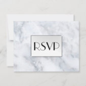 ホワイトマーブルRSVPとメニュー選択 出欠カード (裏面)