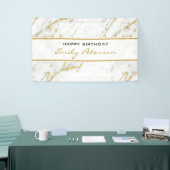 ホワイトマーブルwith金ゴールドグリッター 横断幕 (トレードショー)