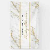 ホワイトマーブルwith金ゴールドグリッター 横断幕 (縦)