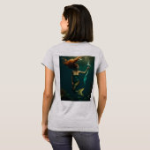 ホワイトマーメイドプリント短袖Tシャツの女の子 Tシャツ (裏面フル)