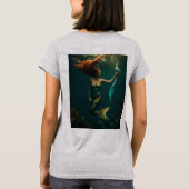 ホワイトマーメイドプリント短袖Tシャツの女の子 Tシャツ (裏面)