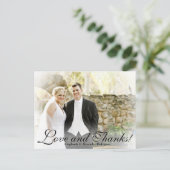 ホワイトミストフィル結婚ターの写真サンキューカード ポストカード (スタンド正面)