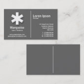 ホワイトミドルルールアスタリスク – グレー(6666666) 名刺 (正面/裏面)