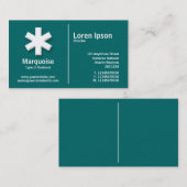 ホワイトミドルルールアスタリスク – ティール(緑がかった色)(006666) 名刺 (正面/裏面)