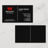 ホワイトミドルルールモノグラム – 黒 名刺 (正面/裏面)