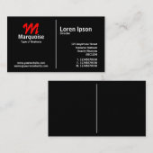 ホワイトミドルルールモノグラム – 黒 名刺 (正面/裏面)