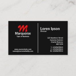 ホワイトミドルルールモノグラム – 黒 名刺