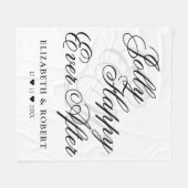 ホワイトミニマすてきリストの後を楽しんで結婚いる フリースブランケット (正面(横))